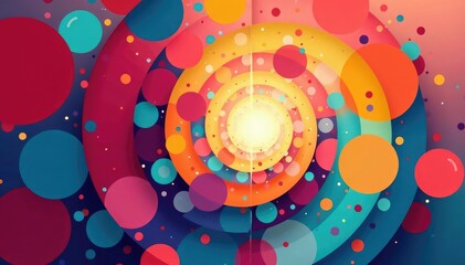 Wall Mural - interlocking circles creating a visually rhythmic structure , shape, digital, geometric