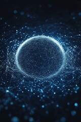 Wall Mural - futuristic digital sphere with glowing blue interconnected network of lines