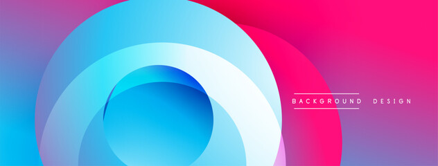 Leinwandbilder - Abstract vibrant circles blend. Blue, white, pink gradients create dynamic visual effect. Modern design for backgrounds, presentations.