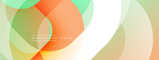 Aufkleber - Abstract colorful circles overlap. Soft gradients create modern design. Minimalist style, vibrant hues, smooth transitions. Perfect backdrop for presentations.