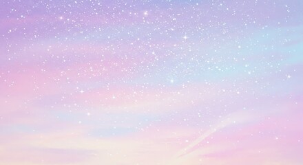 Wall Mural - pastel starry night sky background - dreamy pastel sky, twinkling stars, soft clouds, magical night,