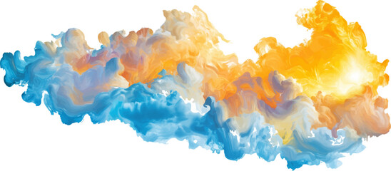 Wall Mural - colorful fantasy clouds isolated on white background.