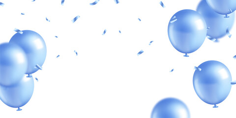 Wall Mural - beautiful blue 3d balloons illustration background vector banner template