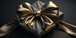 © Danicha - Elegant Black & Gold Satin Bow, Luxurious 3D Gift Wrap - Stock Photo