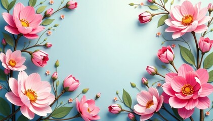 Wall Mural - delicate paisley with blooming flowers, soft pastel shades, pattern, beautiful