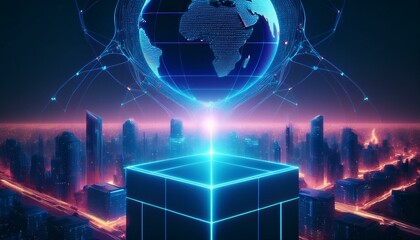 world wide web with global map