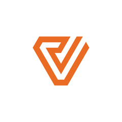 Abstract Geometric Letter V Logo design vector template isolated on white background
