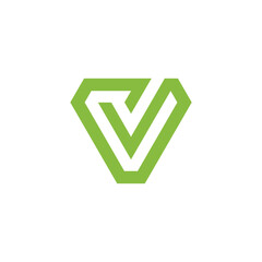 Abstract Geometric Letter V Logo design vector template isolated on white background