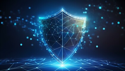 binary code with shield and lock for security concept