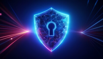 binary code with shield and lock for security concept
