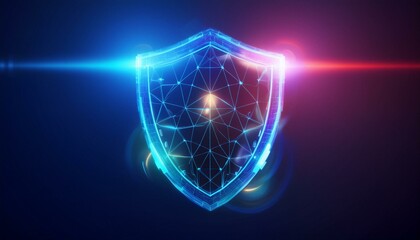 binary code with shield and lock for security concept