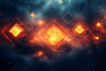 Wall Mural - abstract geometric fire design