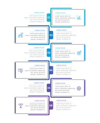 Wall Mural - infographic design business template with 6 options, steps. can be used for workflow layout, diagram