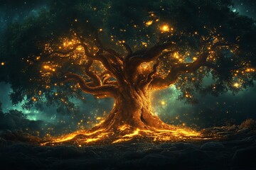 Wall Mural - enchanted tree of light