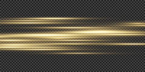 Wall Mural - yellow light and fast moving stripes on a black background.
