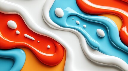 Wall Mural - vibrant abstract colors with swirls of blue, orange, and white paint