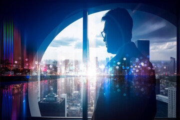 Aufkleber - abstract motion blur city background
