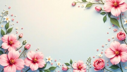 Wall Mural - subtle floral motif, soft pastel hues, infinitely repeatable texture, gentle, leaf, retro