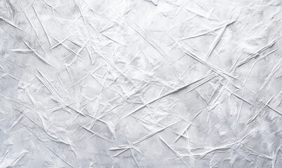 Aufkleber - Rough White Plaster Texture Background with Geometric Scratch Marks, Decorative Art Design with Abstract Pattern and Grunge Effect