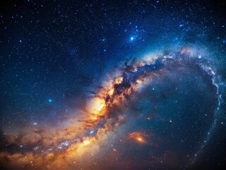 majestic milky way galaxy with bokeh, night sky starscape, cosmic background, astrophotography, cele
