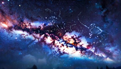 starry night sky deep outer space universe filled with stars nebula and galaxy