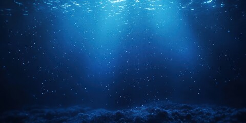 Underwater Ambient Scene with Blue Particles in Dynamic Mesh Technology