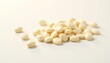 © Sarayuth - Scattered white beans against pure white backdrop High-resolution image , plant, great northern, kitchen