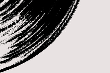 Aufkleber - Abstract curve brush background with copy space for your text. Vector design. Black painted rounded shape isolated on white. Grunge illustration in Japanese style