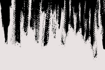 Aufkleber - Brush stroke background with copy space. Vertical painted stripes at the top. Black and white grunge backdrop