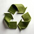 © ADIL - Green Recycle Symbol Made of Burlap