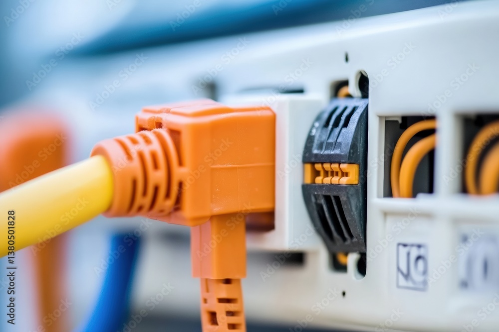 Electrical wiring installation process with connectors and cables ...