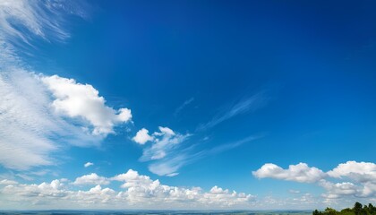 Aufkleber - Bright blue sky with white clouds in summer