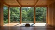 © LittleDuck - Serene Wooden Studio with Nature View - Tranquil yoga studio or meditation space with large windows offering stunning forest views. Wooden floors and ceiling add warmth. Perfect for mindfulness and re