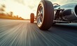 © NovaVision - A vintage race car in motion, capturing speed and classic automotive design in a sunny scene.