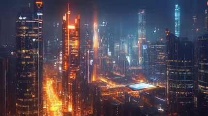 Business and technology, software development, IoT concept. Double exposure of man programmer, software developer working on digital tablet and smart city with binary, html computer code on screen