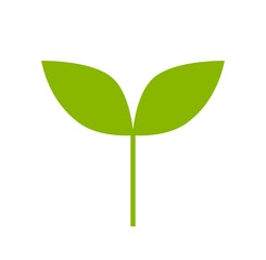 Wall Mural - plant icon. simple green seedling in flat design style. vector illustration.