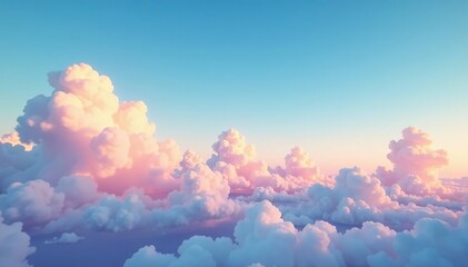Wall Mural - Subtle gradient sky, clouds seamlessly repeating , illustration, infinite, sky