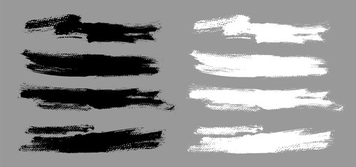 Aufkleber - Vector brush stroke backgrounds collection. Painted rectangle, square, diagonal, long and wide shapes. Grunge distress texture. Artistic brush banners