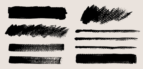Aufkleber - Vector brush stroke backgrounds collection. Painted rectangle, square, diagonal, long and wide shapes. Grunge distress texture. Artistic brush banners