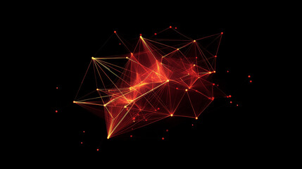 Wall Mural - abstract triangles space low poly. dark background with connecting dots and lines. light connection 