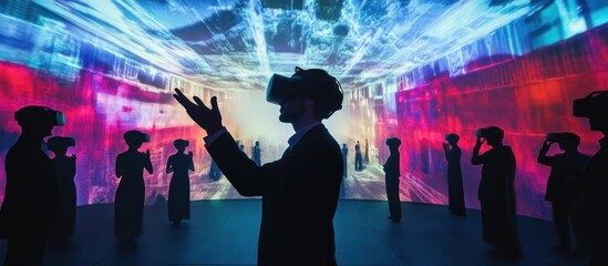 Immersive VR experience  People explore vibrant, digital world
