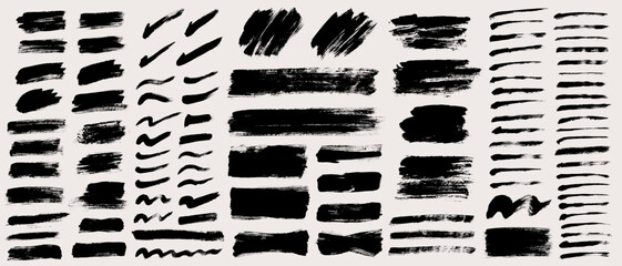 Fototapete - Vector brush stroke backgrounds collection. Painted rectangle, square, diagonal, long and wide shapes. Grunge distress texture. Artistic brush banners