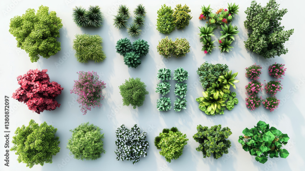 Top view. plants Easy copy paste in your landscape design projects or ...