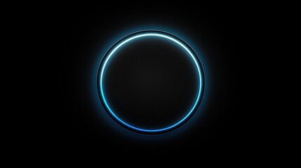 Glowing blue circle, dark background, technology concept, website banner