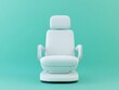 © InkCrafts - Modern ergonomic chair design with clean lines and a mint green background.