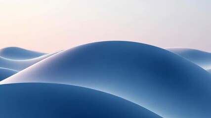 Poster - Abstract Blue Dunes Gently Rolling Under a Soft Light