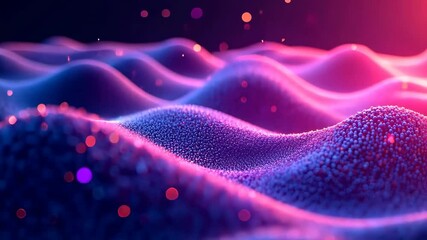 Leinwandbilder - Mystical Waves of Tiny Spheres A Captivating Dance of Light and Shadow in a Vibrant Realm