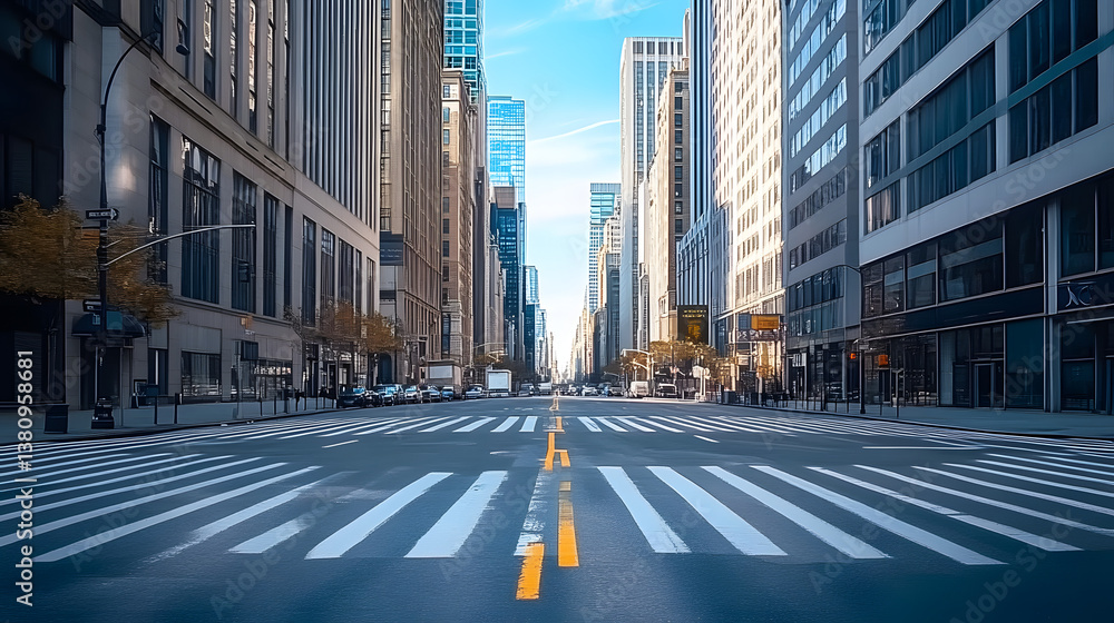 Empty streets with no people at the intersection of 23rd and 5th Avenue ...