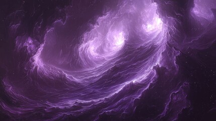 Wall Mural - Cosmic violet nebula swirls in deep space