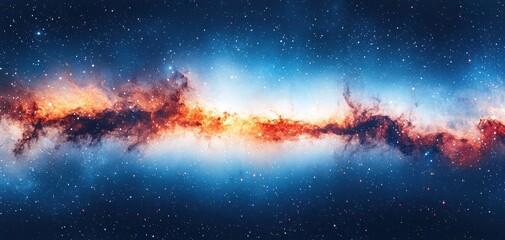 Wall Mural - A vibrant galactic scene featuring a colorful nebula amidst a starry background, showcasing the beauty of the universe.